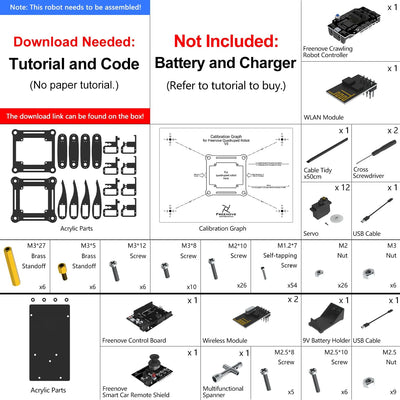 FREENOVE Quadruped Robot Kit with Remote (Compatible with Arduino IDE), App Remote Control, Walking
