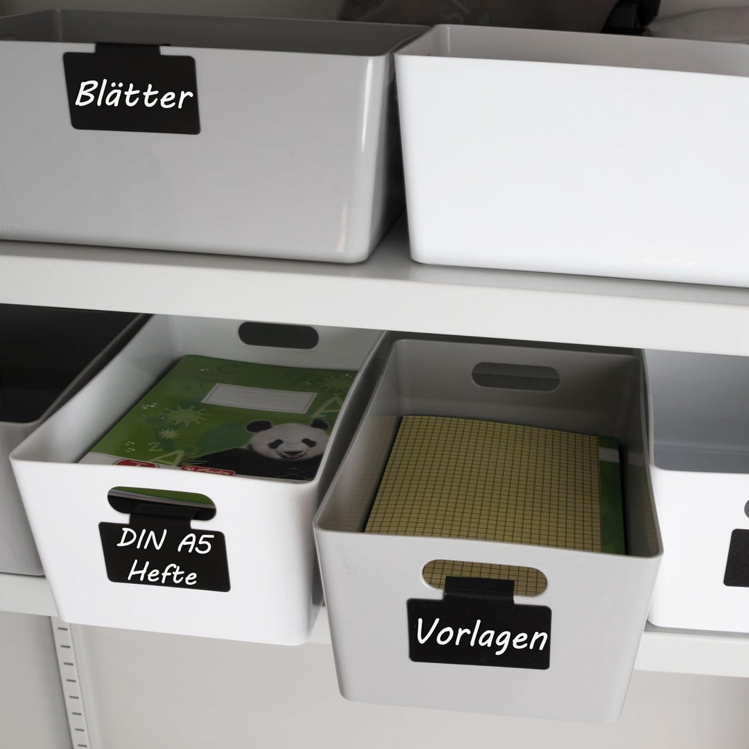 3x Ordnungsboxen - 11 cm hoch - GRAU - 25x17x11cm - 3,9 Liter - DINA5 - Ordnungskorb - Schubladenorg