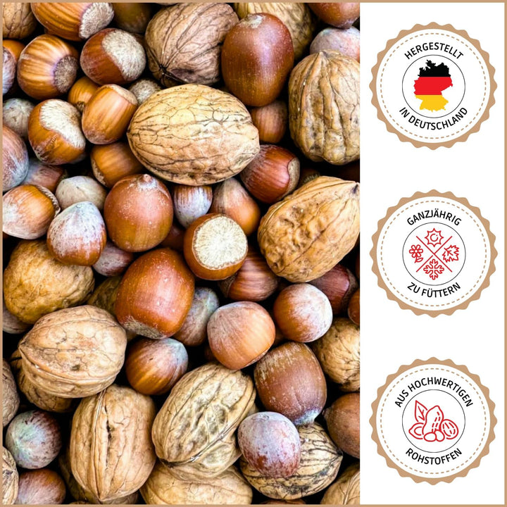 Supravit Frische Nüsse-Mix Eichhörnchen Futter 1kg | Futter für Eichhörnchen mit Haselnüsse, Walnüss