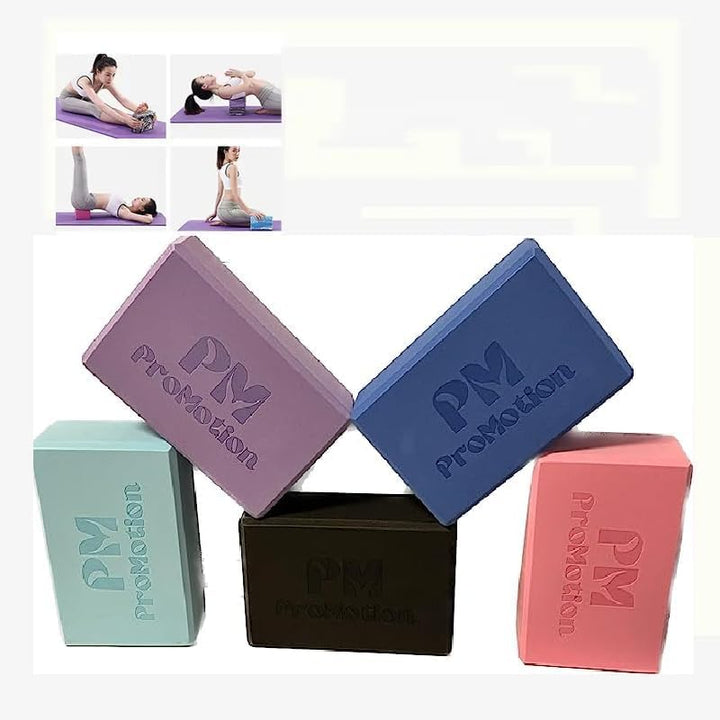 PM ProMotion Yoga Blöcke 2er Set aus Eva Schaumstoff 190g Yogaklotz Yoga oder Pilates Meditiation Fi