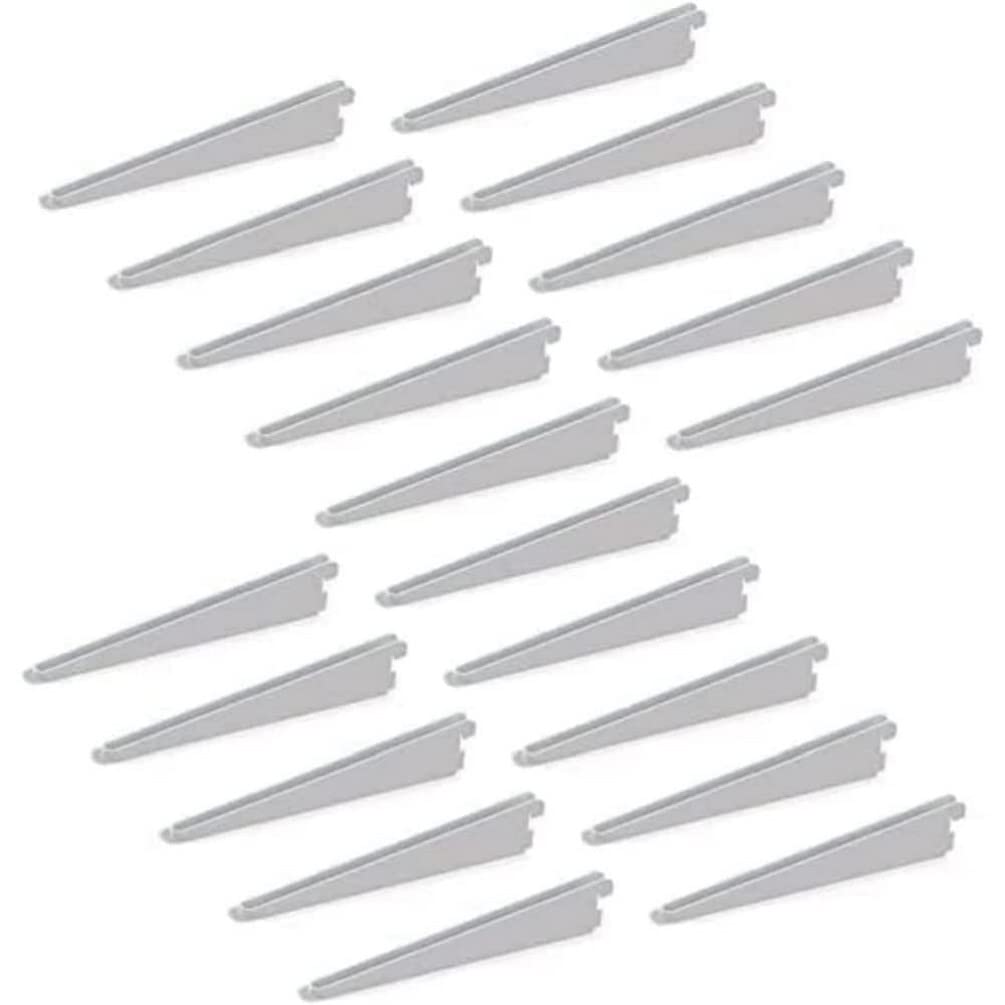 Emuca - Regalwinkel für Leistenprofil, doppelte Bohrung, Durchlass 32 mm 270mm, Set aus 20 Stück, We