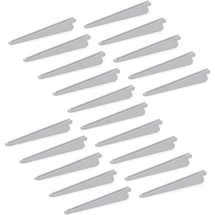 Emuca - Regalwinkel für Leistenprofil, doppelte Bohrung, Durchlass 32 mm 270mm, Set aus 20 Stück, We