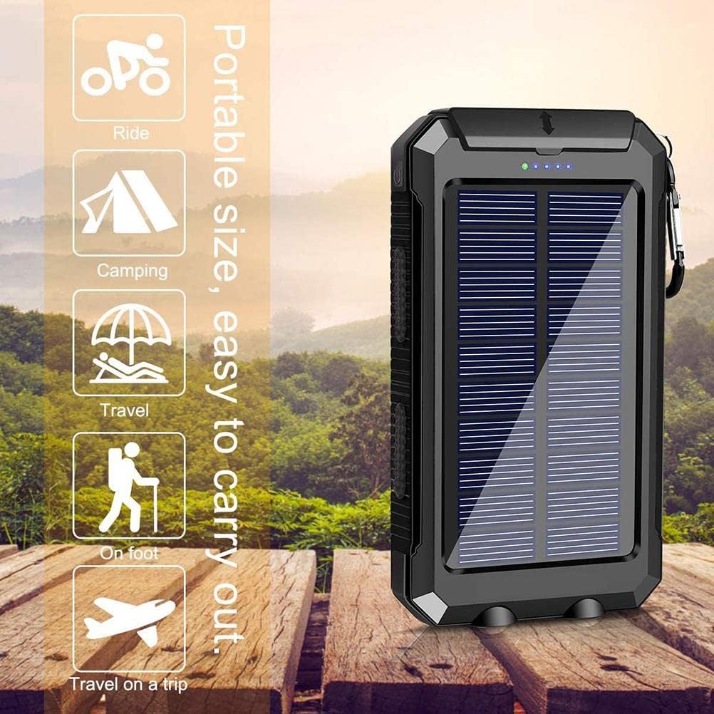Solar-Powerbank 20.000 MAh, Solar-Ladegerät mit Zwei USB-Anschlüssen, Handy-Zubehör, Tragbares Ring-
