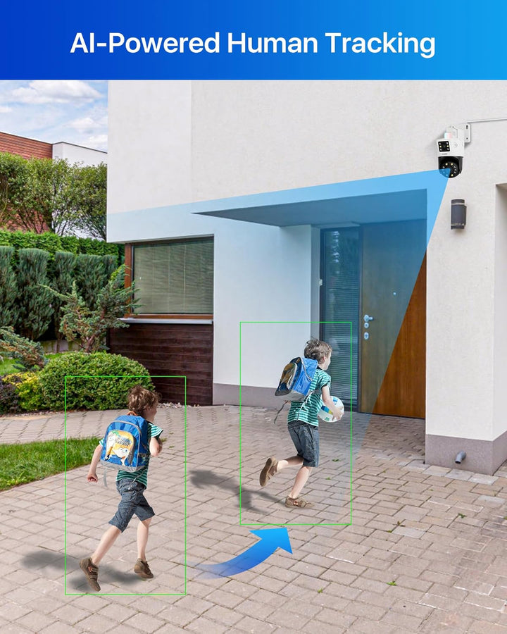 ZOSI Dual-Lens PoE Outdoor Überwachungskamera Set mit AI Personen/Fahrzeugerkennung, 8CH 4K 2TB NVR