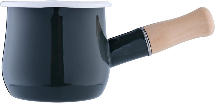 GRÄWE Milchtopf,450 ml, grau, Induktionsgeeignet, Sossentopf, Butterpfännchen, Mokkakanne, Stielkass