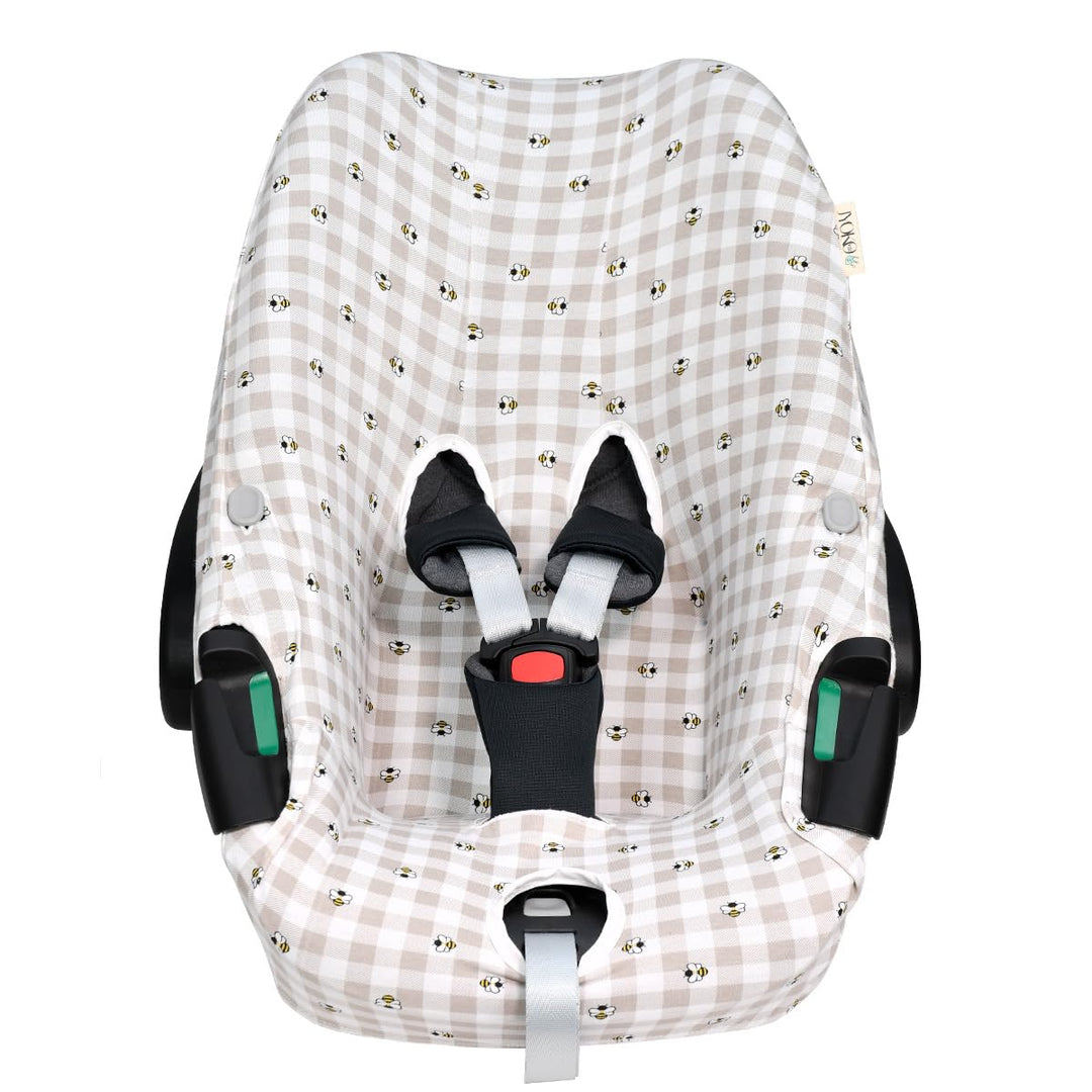 JYOKO Kids Bezug kompatibel mit Maxi Cosi Pebble 360 Y FamilyFix 360, aus Baumwolle (Picnic Vichy) P