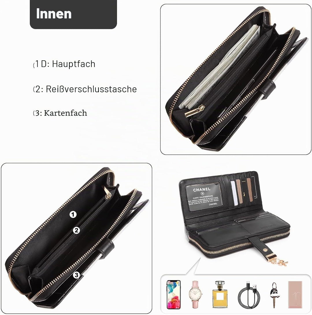Miss Lulu Handtasche Damen Mittelgross Tasche Multicolor Elegant Henkeltasche Citytasche Geldbörsen-