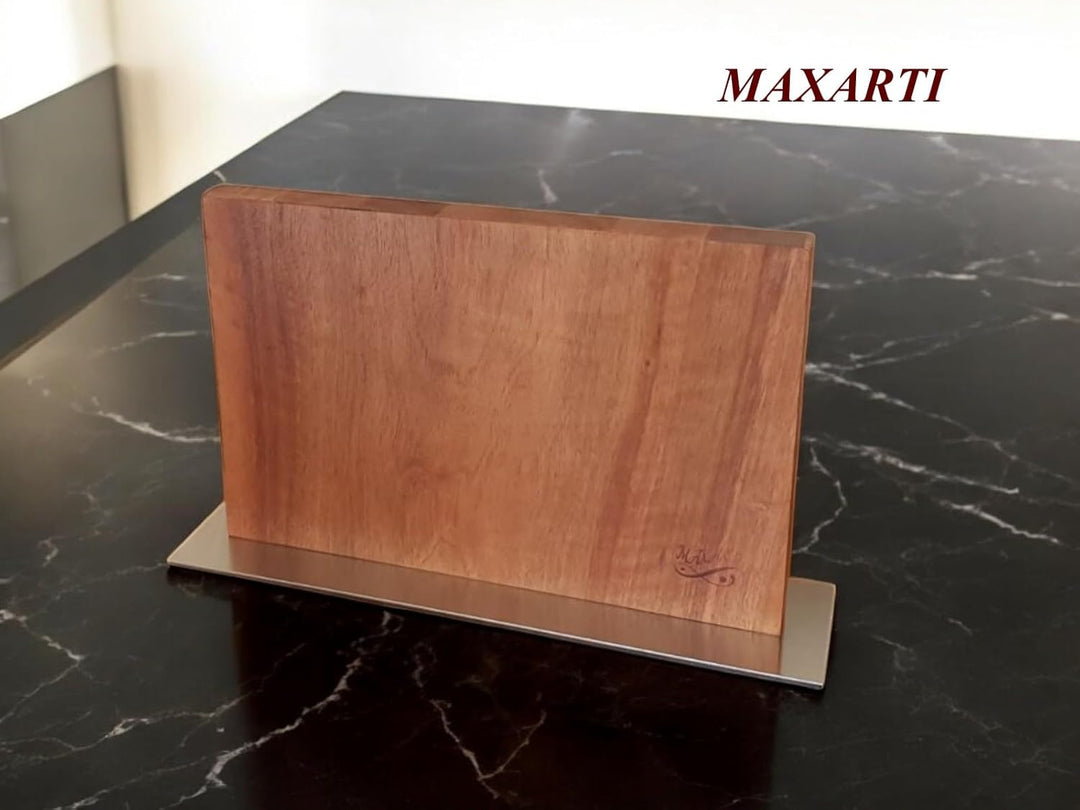 MAXARTI- (Euro Nussbaum 40x23,5cm) Magnetisch Messerhalter Doppelseitige Messerblock. Massivholz 2,8