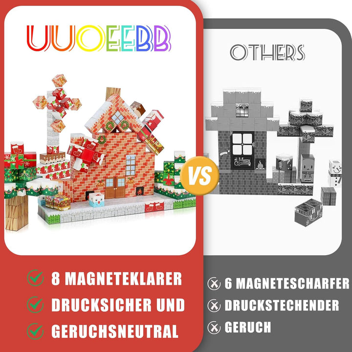 Magnetische Bausteine- Baue Mine Magnet Welt Zauberportal Set Christmas, Magnetische Bauwelt Kleinki