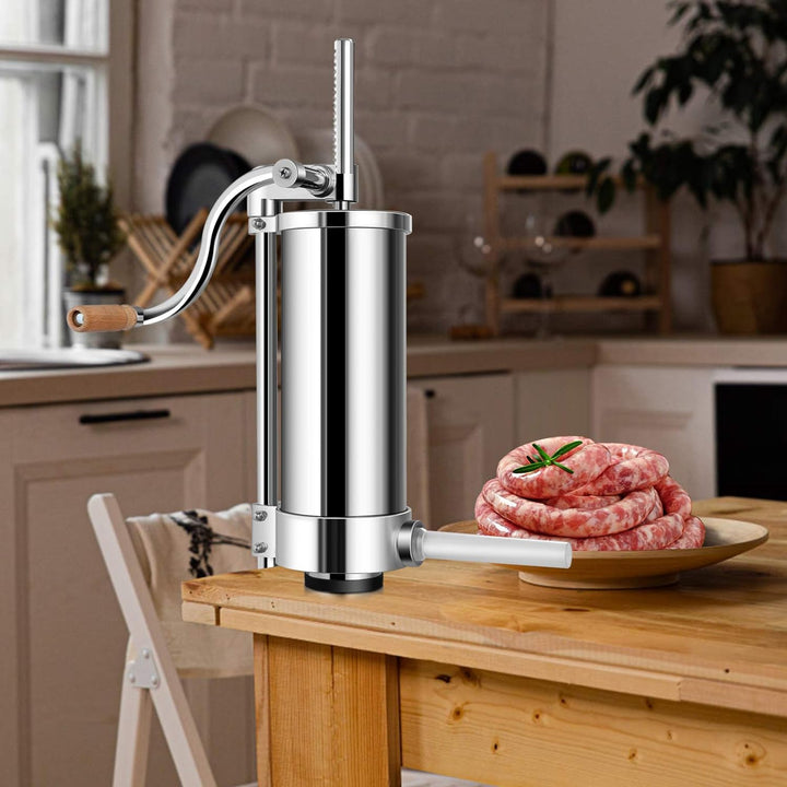 GOPLUS Wurstfüller aus Edelstahl, Wurstfüllmaschine Wurstmaschine Manuell, Wurstpress mit 4 verschie