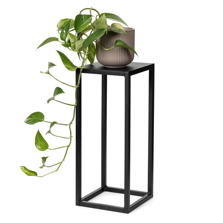 LAMO Manufaktur Blumenständer Metall Schwarz 48 cm | Pflanzensäule für Innenräume - Wohnzimmer, Schl