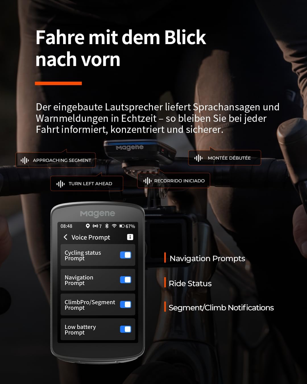 Magene C706 GPS Fahrradcomputer, Kartennavigation, 3,3-Zoll-Farb-Touchscreen, Dualband-Positionierun