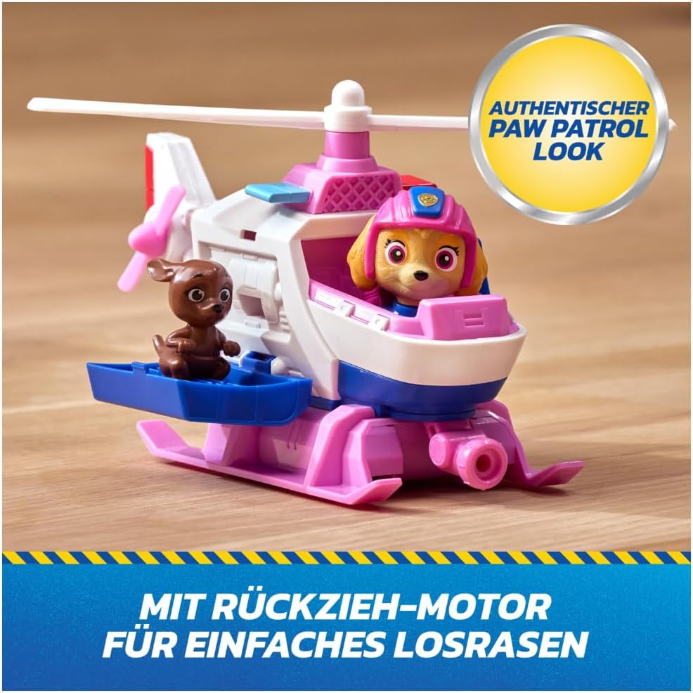 PAW PATROL - Search &amp; Rescue: Skyes Rettungs-Helikopter, Fahrzeug mit Rückziehmotor, ca. 15 cm, inkl