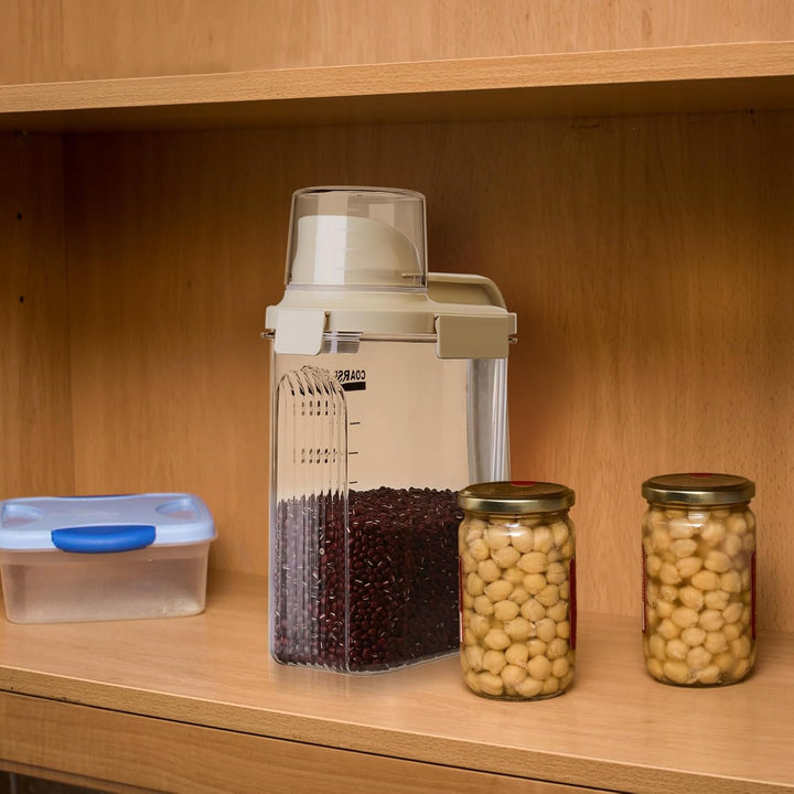 1500 ML Luftdichter Müsli Aufbewahrung Behälter, Waschpulver Aufbewahrungsbox mit Messbecher, Vorrat