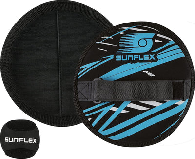 Sunflex Neopren Sure Catch Set Action Pro mit zwei Schlägern und einem Ball in schwarz | Klettballsp