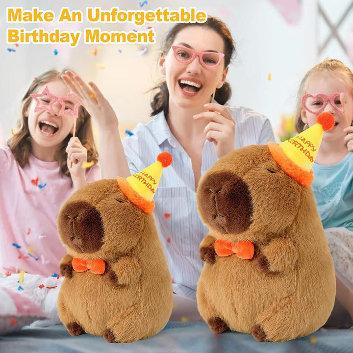 shownicer Plüschtier Capybara Kuscheltier mit Geburtstag Stofftier Kawaii Capybara Plüsch Kissen Spi