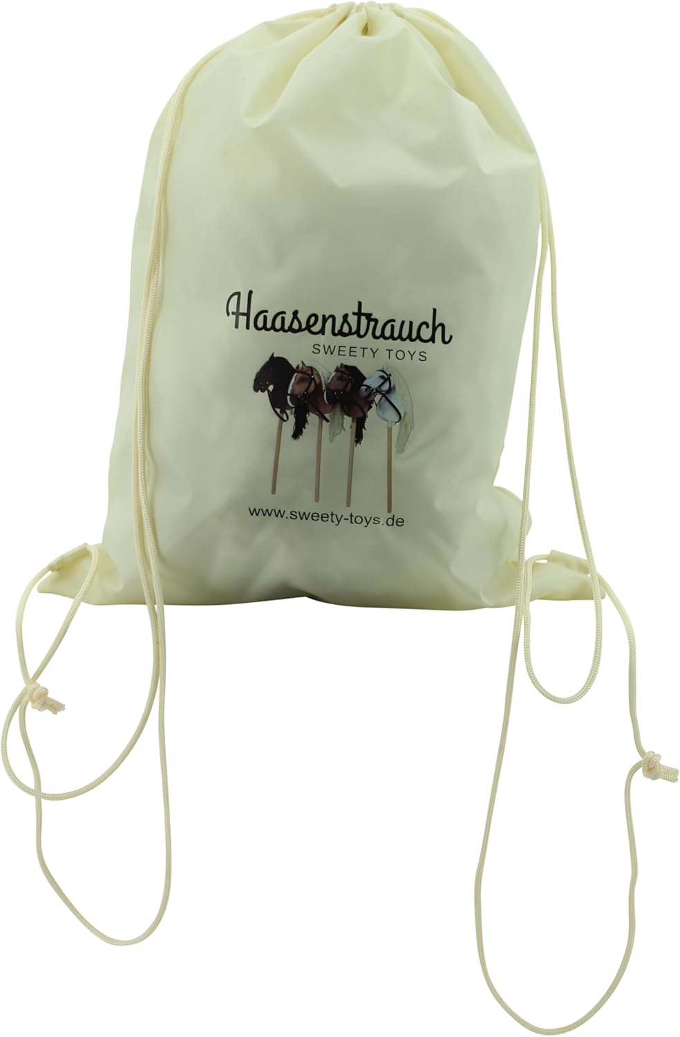 Sweety Toys Hobbyhorse Steckenpferd weiss geeigent für Hobbyhorsing & Transportbeutel Turnbeutel