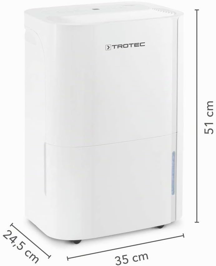 TROTEC Luftentfeuchter elektrisch TTK 66 E – Leistung 24 L/Tag – Fläche 50 m² / 125 m³ – mit Autoabs