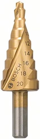 Bosch Professional Stufenbohrer HSS-TiN mit 3-Flächen-Schaft (Ø 4-20 mm, 9 Stufen) Ø 4-20 mm 9 Stufe