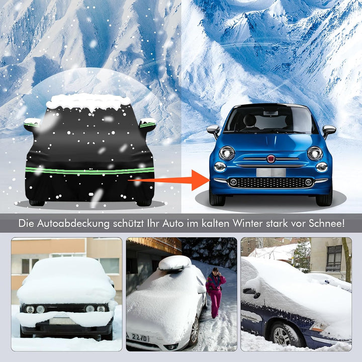 MaxAwe Autoabdeckung Wasserdicht für FIAT 2007–2024 500/500C/500E/Abarth 500, 210D Vollgarage Autopl