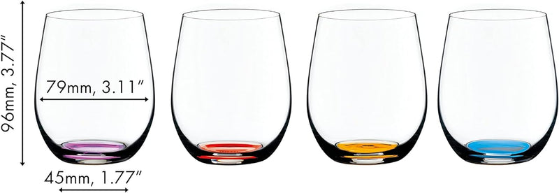 Riedel 5414/88 Happy O Weinglas, mehrfarbig, 4 Stück Modern, Modern