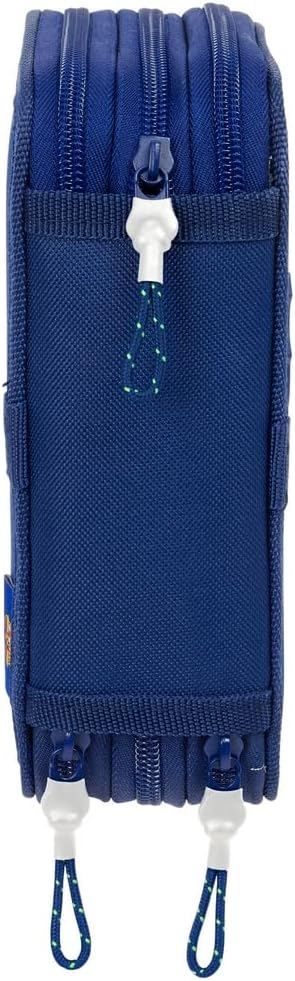 safta FC Barcelona Navy Blue Schulmäppchen mit 37 nützlichen Utensilien, Federmäppchen für Kinder, i