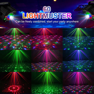 URAQT Discokugel, Discolicht Partylicht mit Fernbedienung 60 Modi LED Musikgesteuert Discolicht Disk