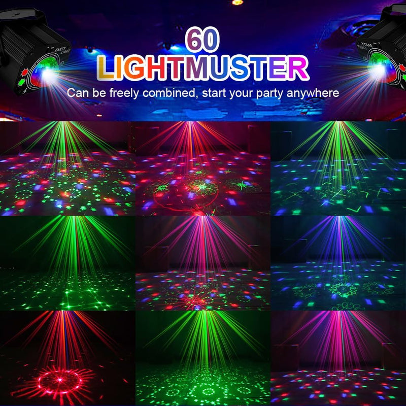 URAQT Discokugel, Discolicht Partylicht mit Fernbedienung 60 Modi LED Musikgesteuert Discolicht Disk