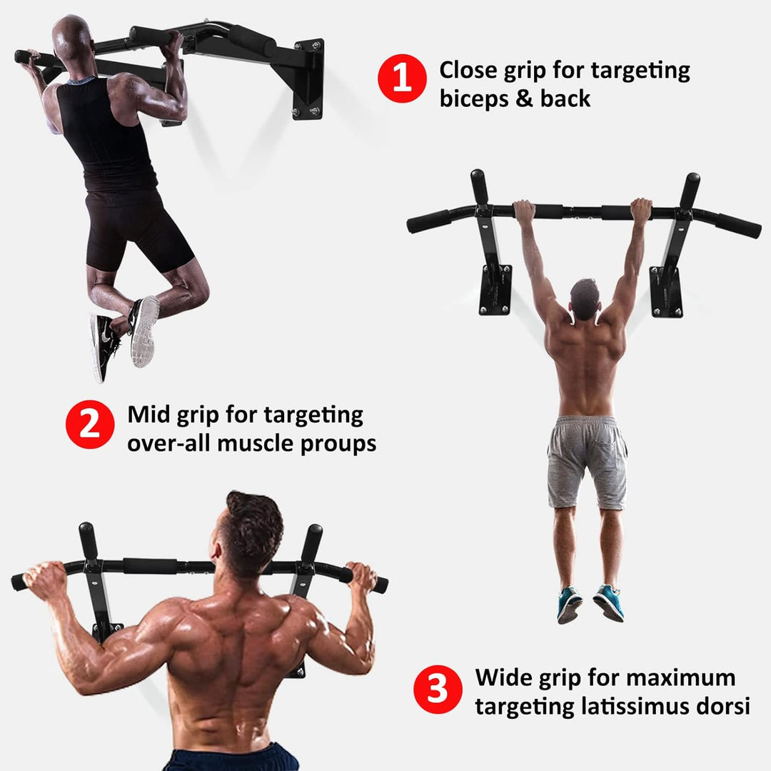 Wandmontage Fitness Klimmzugstange, Wandmontiert Pull Up Bar mit Rutschfeste Griffe, Wandhalterung K
