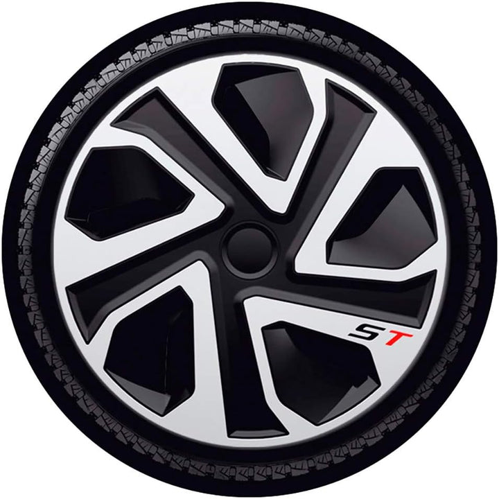 Satz J-Tec Radzierblenden ST 13-Zoll Silber/Schwarz 13-inch Silber/Schwarz, 13-inch Silber/Schwarz