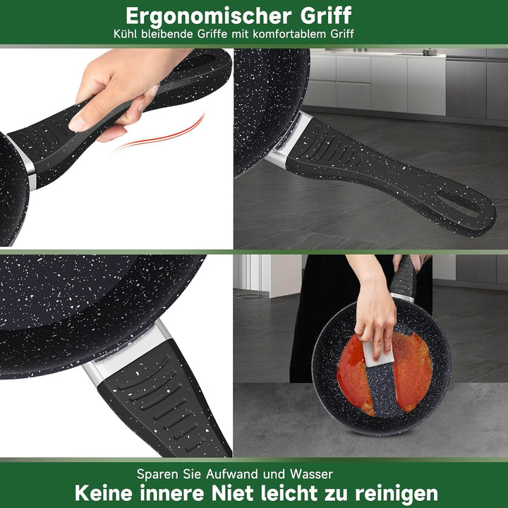 Scheffler Pfanne 20 cm, Bratpfanne,Pfanne Induktion,beschichtete Pfanne mit Antihaft-Beschichtung,ge