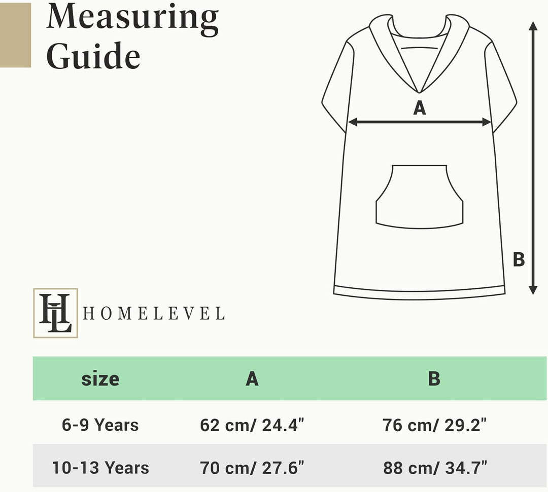 HOMELEVEL Surf und Badeponcho für Kinder - Poncho Handtuch - Badeponcho - Bademantel für Kinder - 10