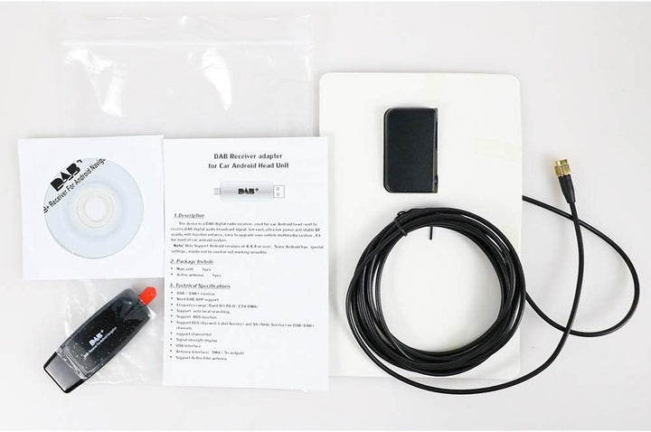 Dab/Dab Adapter + USB Auto, Dongle Dab im Auto, Digitalradio Dab USB-Stick 2.0 Dab mit DAB-Antenne f