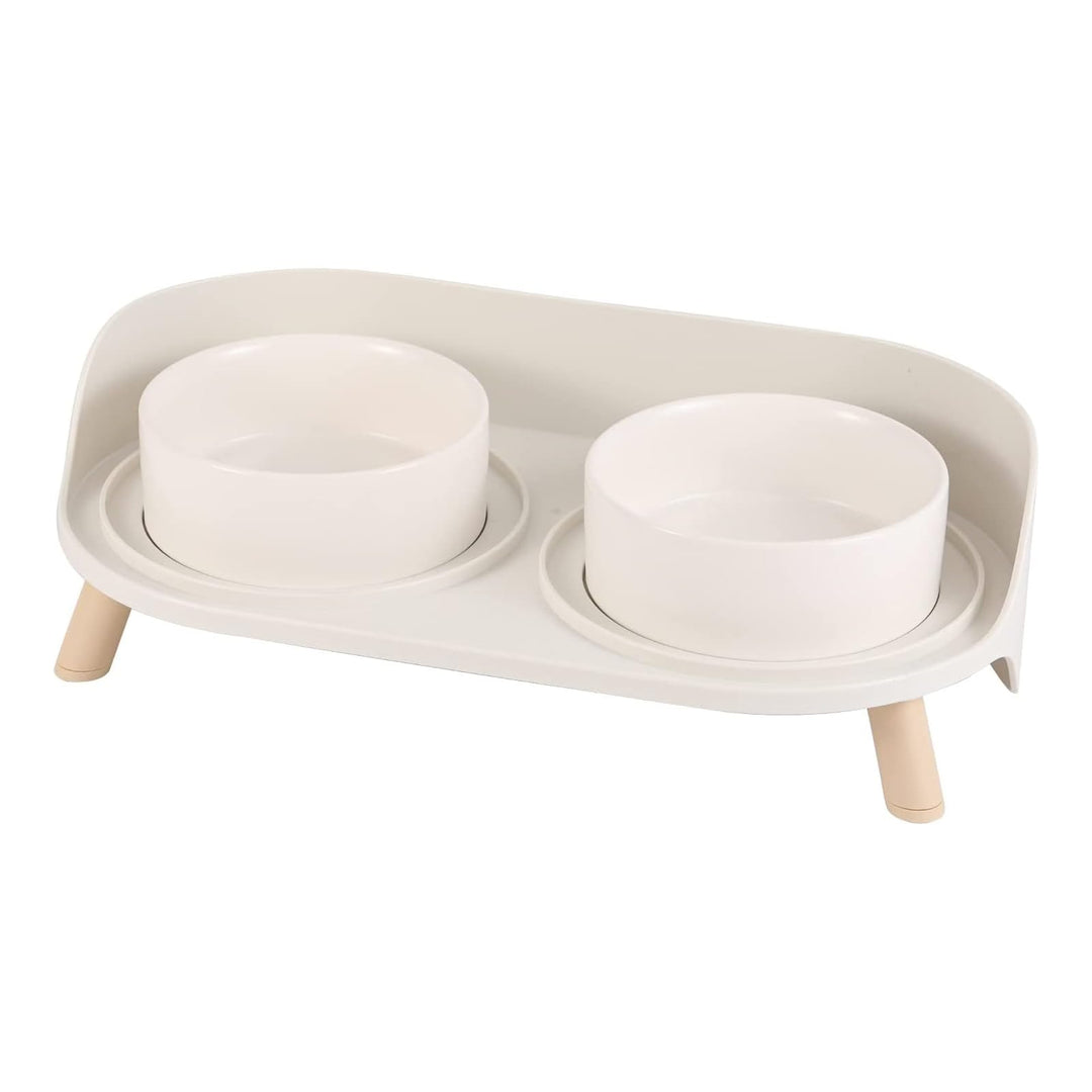 Katzen Napfset Katzennapf Erhöht Keramik - Doppelt Katzennäpfe mit Rutschfestem Ständer und Spritzsc