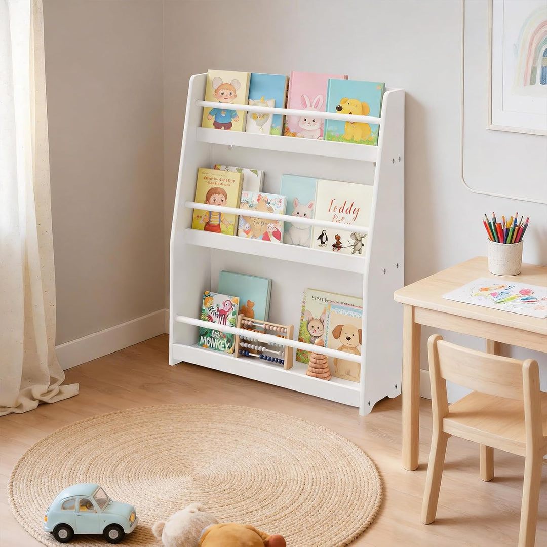 Lestarain Kinderbücherregal, Kinderzimmerregal, Aufbewahrungsregal mit 3 offenen Fächern, Kinderrega