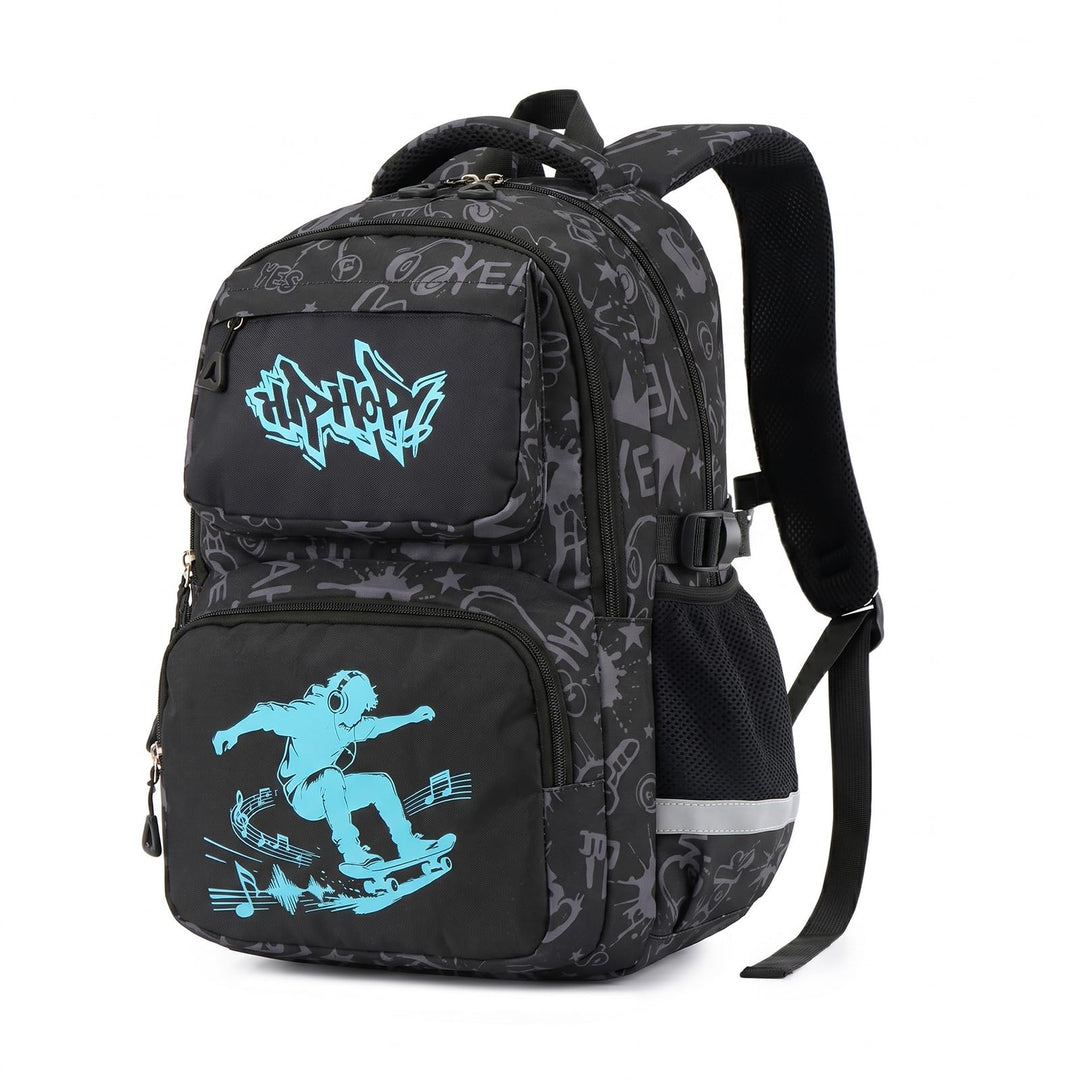 Amythe Schulrucksack Jungen Teenager, Schultasche Kinder mit Reflektoren für 1. bis 4. Klasse, Leuch