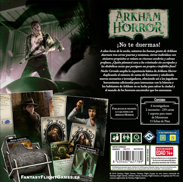 Fantasy Flight Games - Arkham Horror - Geschlossenes Nacht, Farbe (AHB04ES)