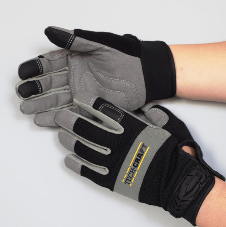 TECH-CRAFT® Heavy Duty Schutzhandschuhe Strong Touch | Touchscreenfähig | Handfläche mit Mikro-Faser