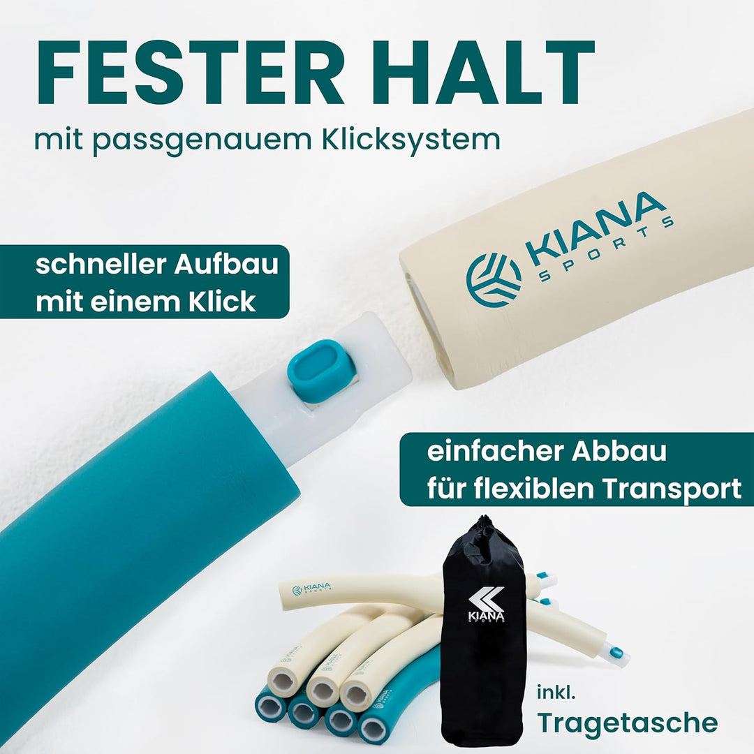 KIANA SPORTS® Hula Hoop Reifen Erwachsene inkl. Tasche und Übungsplan [1,2 kg] - Stabiler Hoola Hoop