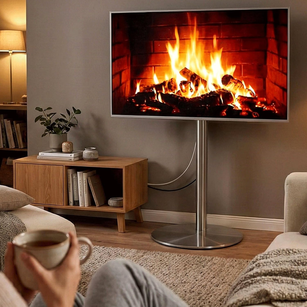 CLP TV Standfuss universal 55 65 75 Zoll, modern, eckig, Metallgestell, für grosse Fernseher, Stabil