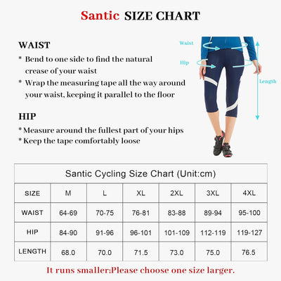 Santic Fahrradhose Damen Gepolstert 3/4 Radlerhose Damen mit Sitzpolster Radhose Damen 3/4 mit Polst