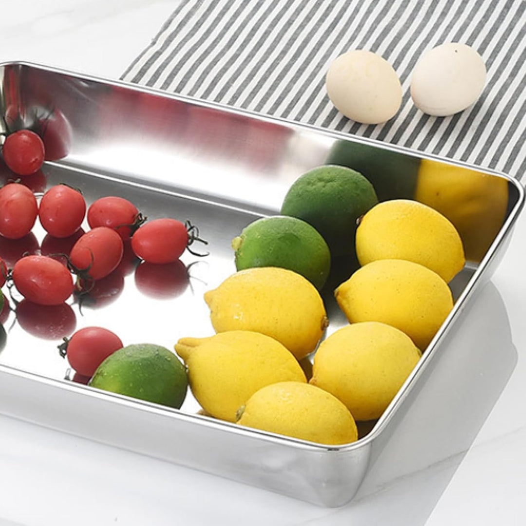 Panierschalen Set 6 Teilig, 25.5 x 20 x 5.5 cm Edelstahl Schale Rechteckig, Edelstahl Panier-Set, Pa