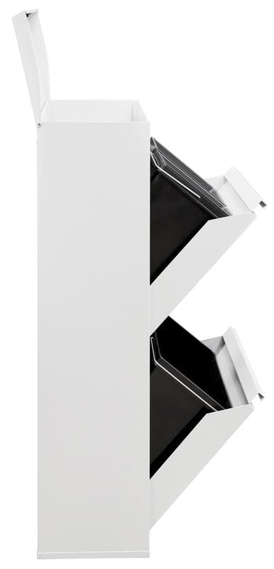 ARREGUI Top CR421-B Mülltrennsystem aus Stahl mit Aufbewahrungsbox mit Deckel | 3 Fächer Mülleimer f
