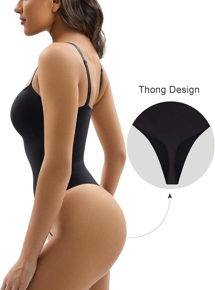 YIANNA Shapewear Damen Bauchweg Body Shaper Tanga Formender Bodysuit Shaping Miederbody mit Verstell