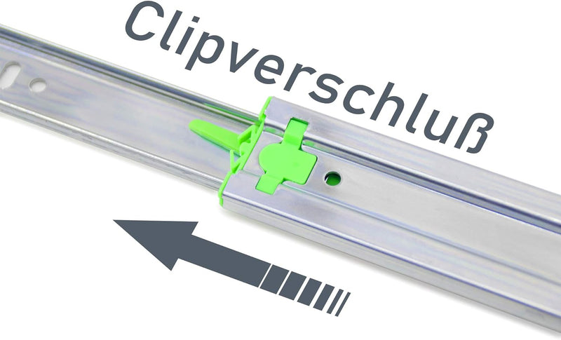 6 Paar (12 Stück) | LANZZAS® Schubladenschienen 550 mm, Vollauszüge, Teleskop-Schienen kugelgelagert