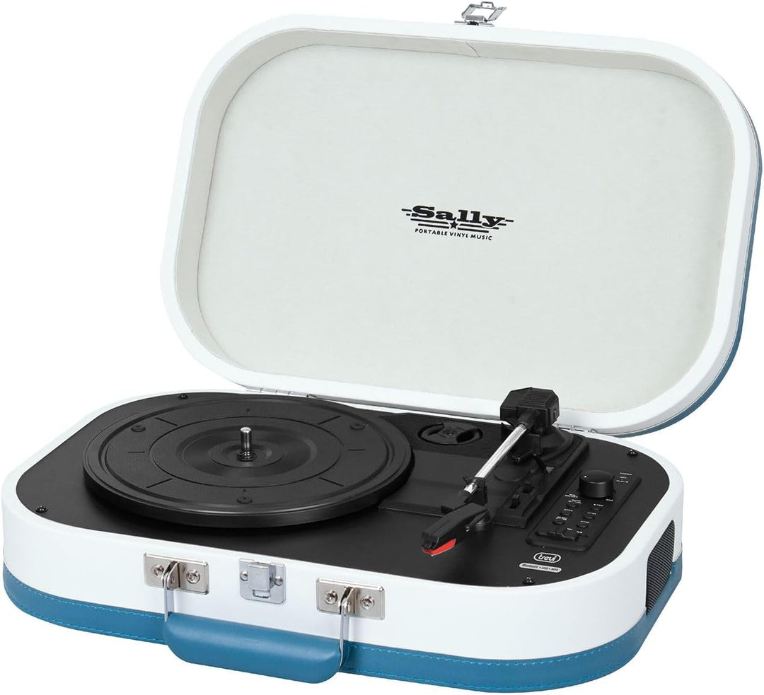 Trevi TT 1020 BT Vintage-Plattenspieler mit Bluetooth, MP3, USB und Encoding-Funktion, Türkis türkis