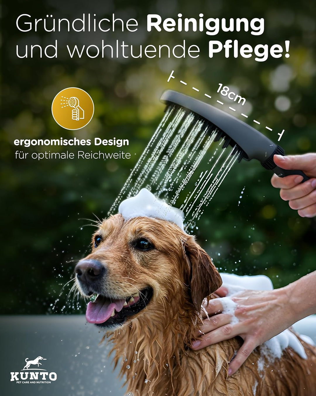KUNTO® Hundedusche Duschkopf - Hundedusche für