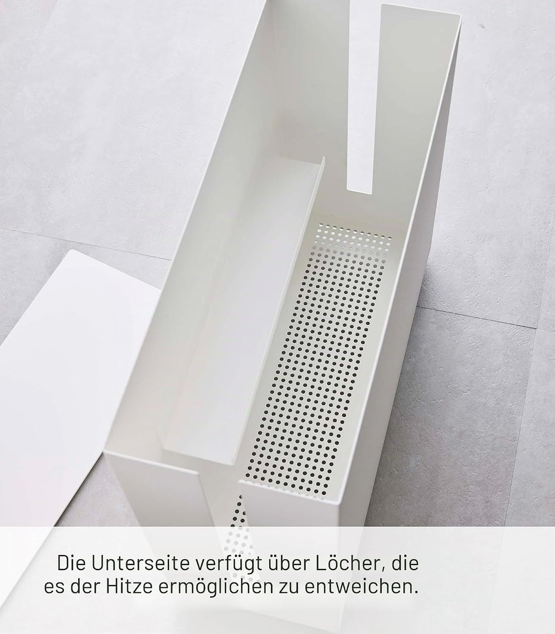 YAMAZAKI Tower Kabelabdeckungen, Metall, Weiss, One Size