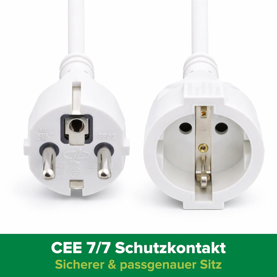 InLine Schutzkontakt-Verlängerungskabel CEE 7/7 für Innenbereich, GS-zertifiziert mit Kinderschutz,