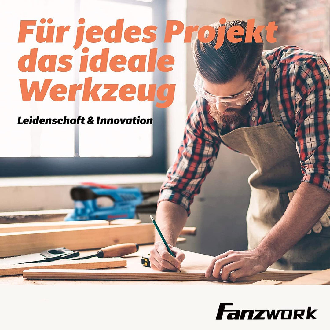 FANZWORK Bürstenloser Exzenterschleifer EZ150A mit Tragkoffer, 5mm Schleifhub,150mm Schleifteller, 3